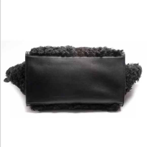 Celine Trapeze Leather And Shearling Satchel - Picture 3 of 7